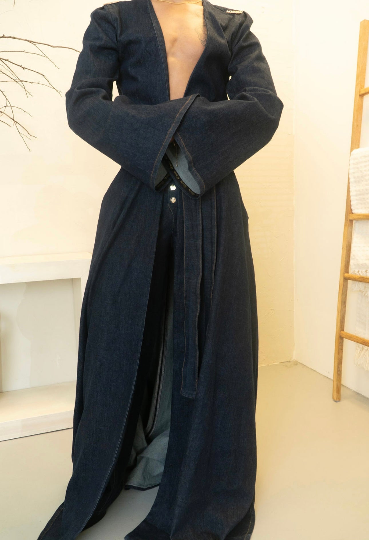 Sapphire Stride Denim Robe