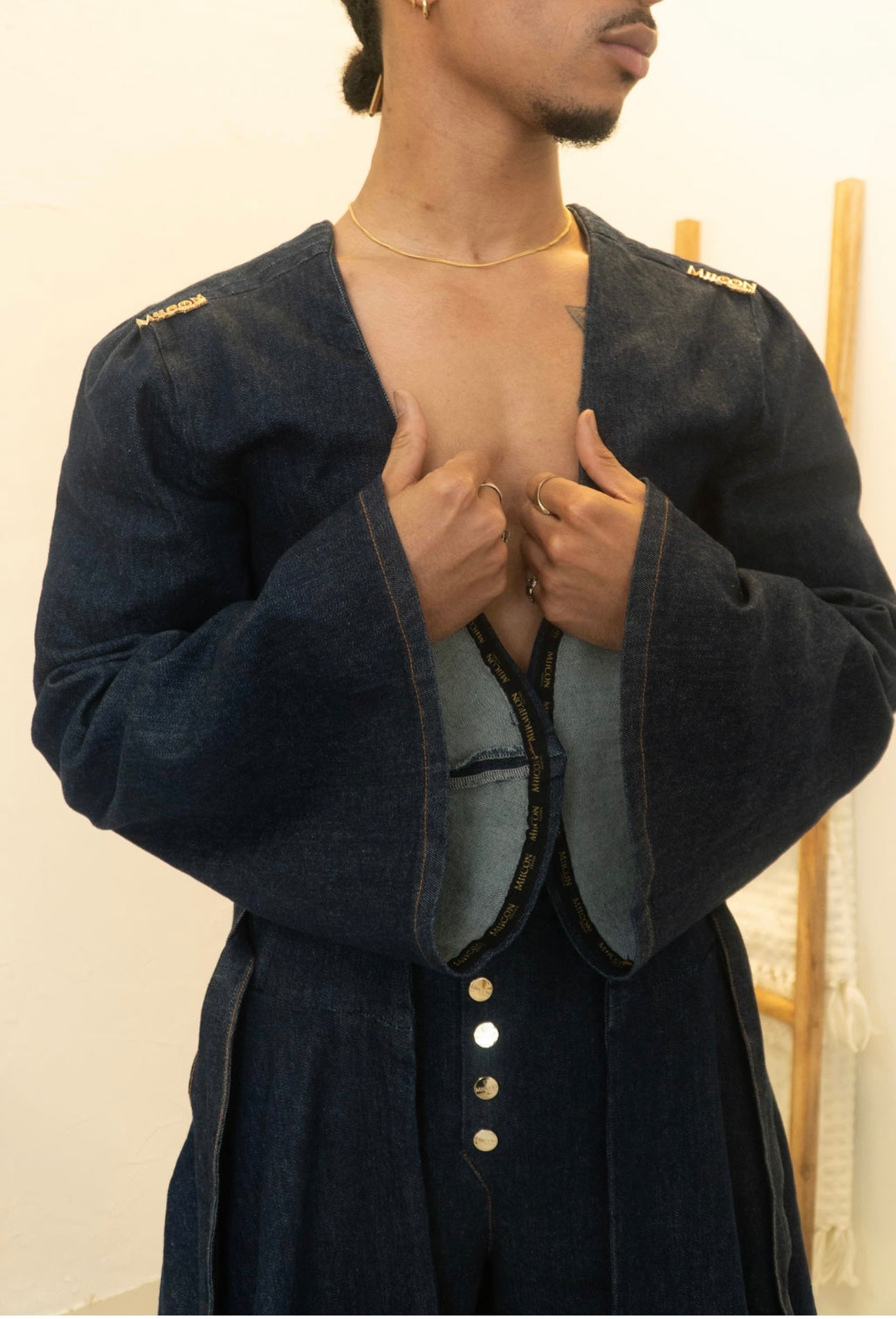 Sapphire Stride Denim Robe