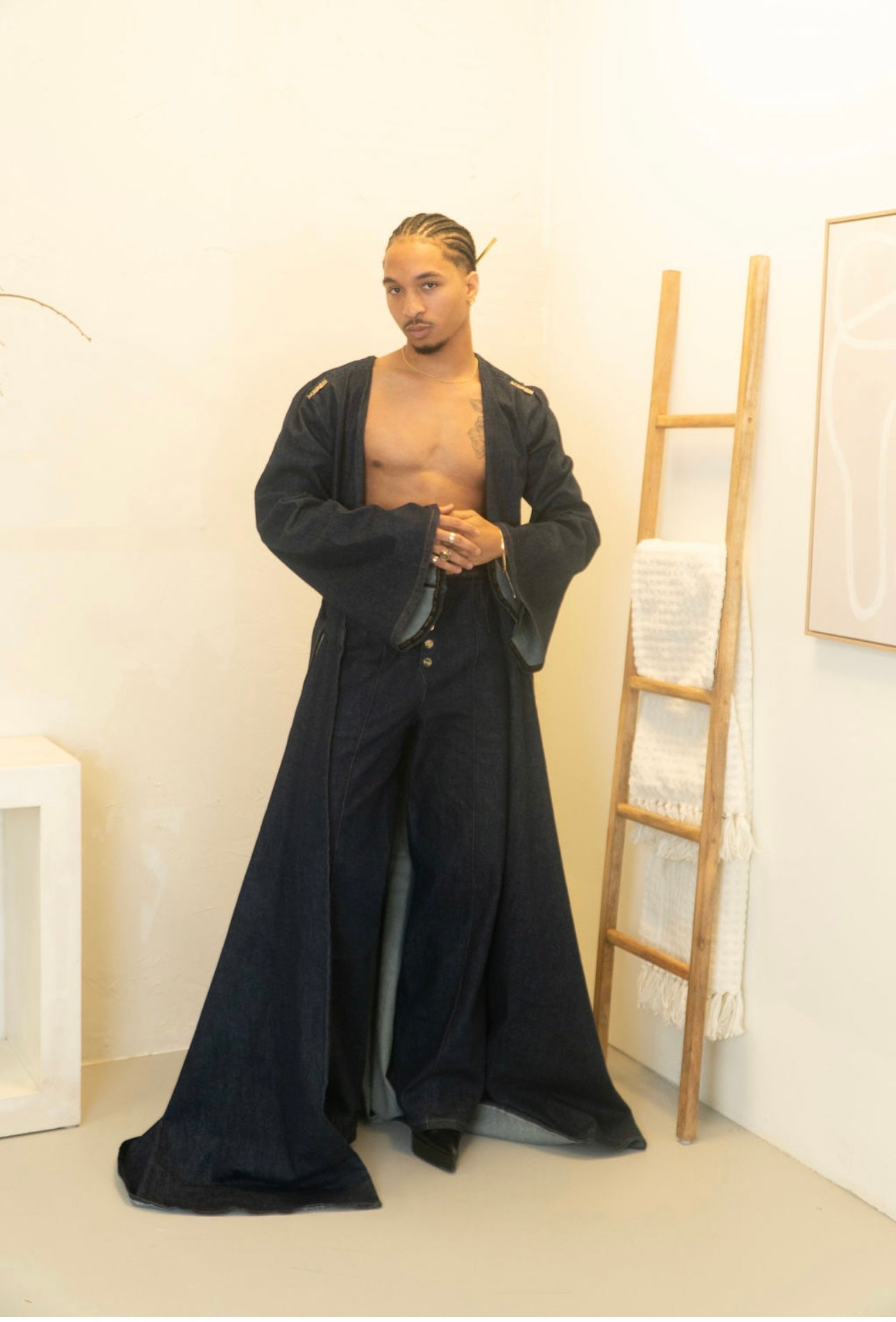 Sapphire Stride Denim Robe